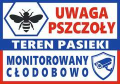 Tablica ostrzegawcza duża PASIEKA MONITOROWANA NOWY WZÓR Tablica ostrzegawcza duża PASIEKA MONITOROWANA NOWY WZÓR