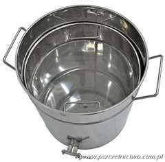 Odstojnik nierdzewny 50 L, z sitem poziomym i uchwytami Odstojnik nierdzewny 50 L, z sitem poziomym i uchwytami