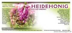 Etykieta niemieckojęzyczna na miód wrzosowy opakowanie 100szt Etykieta niemieckojęzyczna na miód wrzosowy opakowanie 100szt
