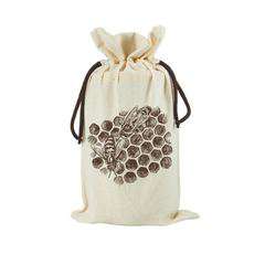 Woreczek ekologiczny na 1 słoik z miodem, Plaster miodu z pszczółką Woreczek ekologiczny na 1 słoik z miodem, Plaster miodu z pszczółką