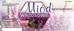 Etykiety na miód wrzosowy opakowanie 100 szt Etykiety na miód wrzosowy opakowanie 100 szt