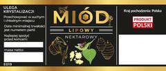 Etykiety na miód lipowy nektarowy czarne opakowanie 100 szt Etykiety na miód lipowy nektarowy czarne opakowanie 100 szt