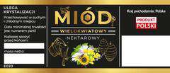 Etykiety na miód wielokwiatowy nektarowy czarne opakowanie 100 szt Etykiety na miód wielokwiatowy nektarowy czarne opakowanie 100 szt