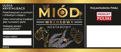 Etykiety na miód wrzosowy nektarowy czarne opakowanie 100 szt Etykiety na miód wrzosowy nektarowy czarne opakowanie 100 szt