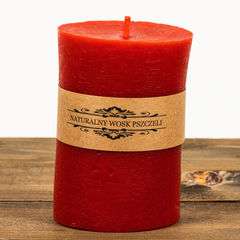 Świeca woskowa walec średni czerwony Świeca woskowa walec średni czerwony