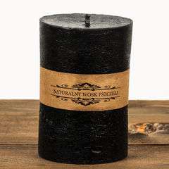 Świeca woskowa walec średni czarny Świeca woskowa walec średni czarny