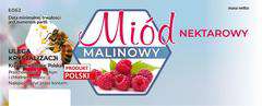 Etykiety duże na miód nektarowy malinowy 100szt Etykiety duże na miód nektarowy malinowy 100szt