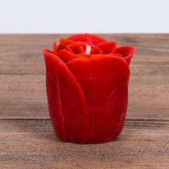 Świeca woskowa róża pąk II czerwony Świeca woskowa róża pąk II czerwony