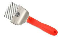 Odsklepiacz widelcowy gięty nierdzewny, rączka plastik 18 igieł Odsklepiacz widelcowy gięty nierdzewny, rączka plastik 18 igieł