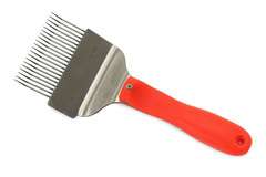 Odsklepiacz widelcowy gięty nierdzewny, rączka plastik 20 igieł Odsklepiacz widelcowy gięty nierdzewny, rączka plastik 20 igieł