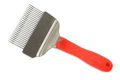 Odsklepiacz widelcowy gięty nierdzewny, rączka plastik 25 igieł Odsklepiacz widelcowy gięty nierdzewny, rączka plastik 25 igieł