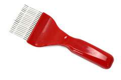 Odsklepiacz widelcowy, rączka plastikowa czerwona, gięty 19 igieł Odsklepiacz widelcowy, rączka plastikowa czerwona, gięty 19 igieł