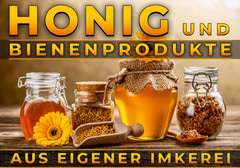 Tablica informacyjna duża niem. Kwiatki i słoiczki z miodem i pyłkiem Tablica informacyjna duża niem. Kwiatki i słoiczki z miodem i pyłkiem