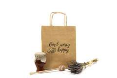 Torba papierowa mała Don't Worry pakiet 10szt Torba papierowa mała Don't Worry pakiet 10szt