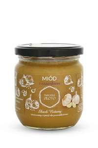Miód z czosnkiem 0,5kg Miód z czosnkiem 500g Pszczele Złoto Łukasiewicz®