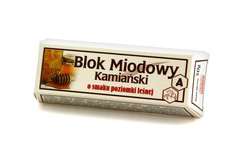 Blok Miodowy Kamiański o smaku poziomki leśnej 50g Blok Miodowy Kamiański o smaku poziomki leśnej 50g
