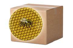 Nakrętka fi66 Złoty plaster z pszczółką, karton 1400 szt. Nakrętka fi66 Złoty plaster z pszczółką, karton 1400 szt.