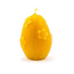 Świeca woskowa jajko z kwiatami Świeca woskowa jajko z kwiatami