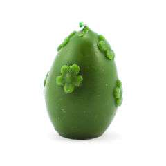 Świeca Woskowa Jajko z Kwiatami Zielone Świeca Woskowa Jajko z Kwiatami Zielone