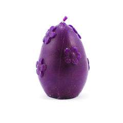 Świeca Woskowa Jajko z Kwiatami Fioletowe Świeca Woskowa Jajko z Kwiatami Fioletowe