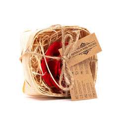 Pakiet: świeca woskowa róża czerwona, łubianka Pakiet: świeca woskowa róża czerwona, łubianka