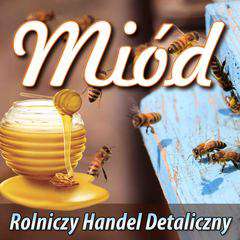 Baner reklamowy niebieski ul i pszczoły RHD 1x1m Baner reklamowy niebieski ul i pszczoły RHD 1x1m