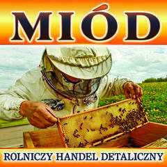 Baner reklamowy z pszczelarzem RHD 1x1m Baner reklamowy z pszczelarzem RHD 1x1m