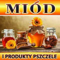 Baner reklamowy miód i produkty pszczele 1x1m Baner reklamowy miód i produkty pszczele 1x1m