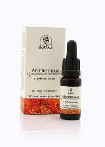 Apiprogram koncentrat propolisowy z jodkiem potasu do stóp i paznokci 10ml Apiprogram koncentrat propolisowy z jodkiem potasu do stóp i paznokci 10ml