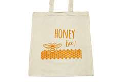 Torba ekologiczna "Honey Bee żółty napis"