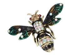 Broszka ozdobna Pszczoła z cyrkoniami, czerwone oczy Broszka ozdobna Pszczoła z cyrkoniami, czerwone oczy