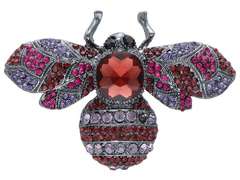 Broszka ozdobna duża z cyrkoniami fioletowa Broszka ozdobna duża z cyrkoniami fioletowa