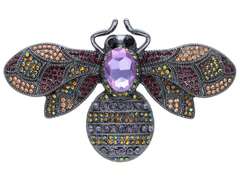 Broszka ozdobna duża z cyrkoniami fiolet Broszka ozdobna duża z cyrkoniami fiolet
