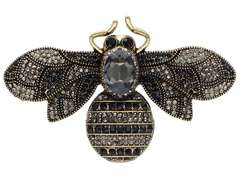 Broszka ozdobna duża z cyrkoniami srebrno-czarna Broszka ozdobna duża z cyrkoniami srebrno-czarna