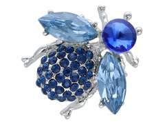 Broszka ozdobna Pszczoła z niebieskimi cyrkoniami  Broszka ozdobna Pszczoła z niebieskimi cyrkoniami