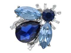Broszka ozdobna Pszczoła mała niebieska kryształki Broszka ozdobna Pszczoła mała niebieska kryształki