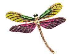 Broszka ozdobna Ważka różowo-żółta Broszka ozdobna Ważka różowo-żółta