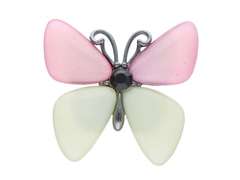 Broszka ozdobna Motyl w kolorze różu i ecru Broszka ozdobna Motyl w kolorze różu i ecru
