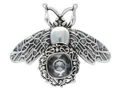 Broszka ozdobna Pszczoła srebrna z grafitową cyrkonią Broszka ozdobna Pszczoła srebrna z grafitową cyrkonią