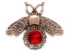 Broszka ozdobna Pszczoła w kolorze złota z czerwoną cyrkonią Broszka ozdobna Pszczoła w kolorze złota z czerwoną cyrkonią