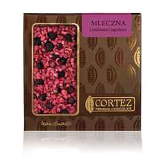 Czekolada mleczna z malinami i jagodami 85g Czekolada mleczna z malinami i jagodami 85g