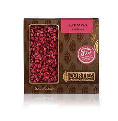Czekolada ciemna z malinami bez cukru 85g Czekolada ciemna z malinami bez cukru 85g