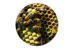 Nakrętka pszczoły na plastrze litografia FI82/6 50 szt. Nakrętka pszczoły na plastrze litografia FI82/6 50 szt.