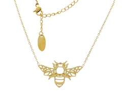 Naszyjnik w kolorze złotym ze stali nierdzewnej z pszczołą Naszyjnik w kolorze złotym ze stali nierdzewnej z pszczołą