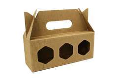 Opakowanie z rączką na 3 miody 3x210ml z tektury falistej Opakowanie z rączką na 3 miody 3x210ml z tektury falistej