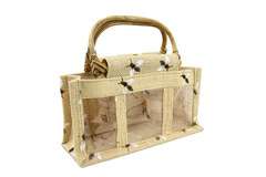 Torebka jutowa ze wzorem pszczoły na 3 słoiki 500g Torebka jutowa ze wzorem pszczoły na 3 słoiki 500g