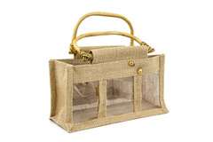 Torba jutowa ciemna na 3 słoiki 250g Torba jutowa ciemna na 3 słoiki 250g