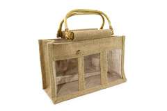 Torba jutowa ciemna na 3 słoiki 500g Torba jutowa ciemna na 3 słoiki 500g