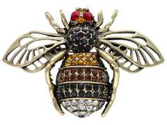 Broszka/wisiorek Pszczoła z kolorowymi cyrkoniami Broszka/wisiorek Pszczoła z kolorowymi cyrkoniami