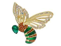 Broszka Pszczoła w locie kolorowa z cyrkoniami Broszka Pszczoła w locie kolorowa z cyrkoniami